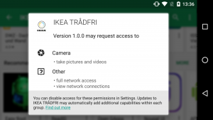 Required app permission