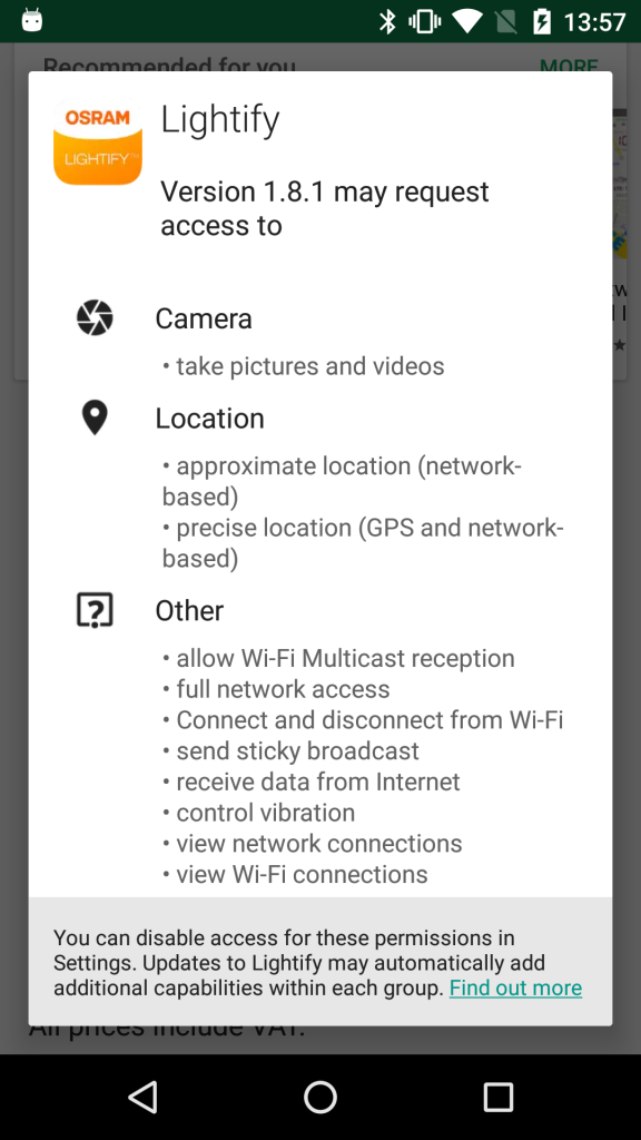 App permissions